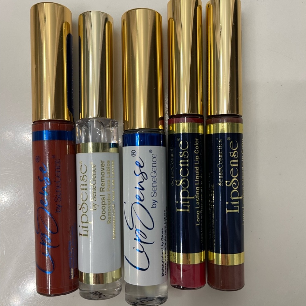 Senegence LipSense - sheer berry, tiramisu, Carmel apple, oops, glossy gloss